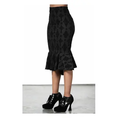 women's skirt KILLSTAR - Candence Flocked Midi - Black