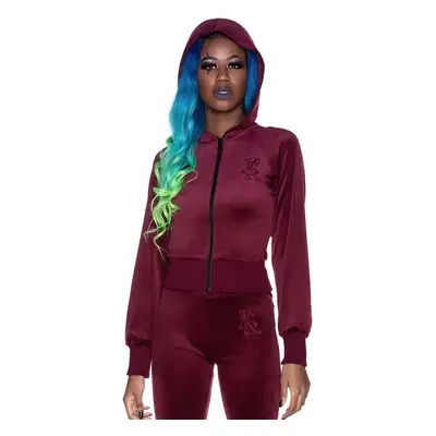 Women's hoodie KILLSTAR - Just Crew-Sin Velvet - BURGUNDY