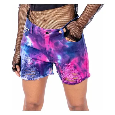 women's shorts Vixxsin - GAIA - BLUE/PINK TIE DYE