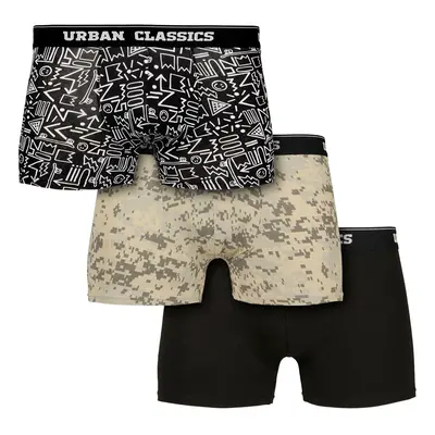 Men's boxer short URBAN CLASSICS - 3-Pack - digital camo / aztec