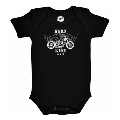 Children's romper Born to ride - black - white - Metal-Kids