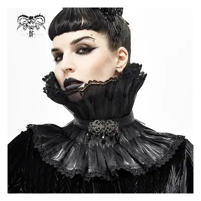 collar DEVIL FASHION - Fleeting Glance Gothic Pleated High Collar - Black