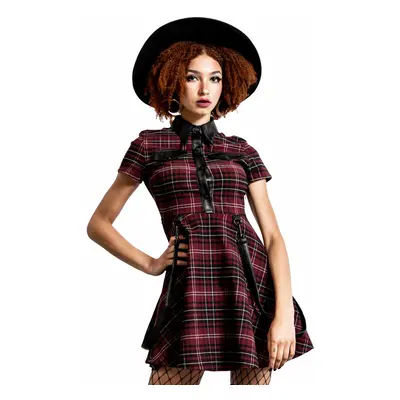 Women's dresses KILLSTAR - Menace Collar - BLOOD TARTAN