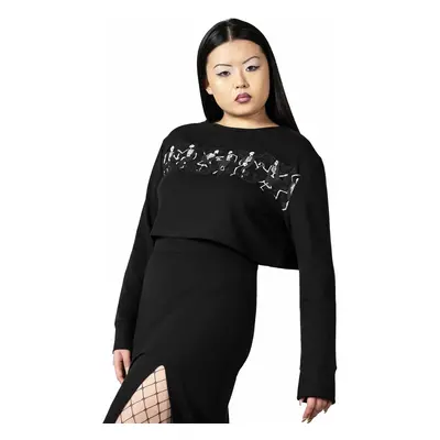 women's t-shirt with long sleeves (top) KILLSTAR - La Danse Crop - Black