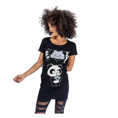 women's t-shirt KILLER PANDA - HANG OUT - BLACK