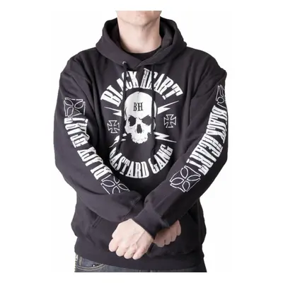 Men's hoodie BLACK HEART - BASTARD SKULL BASIC - BLACK