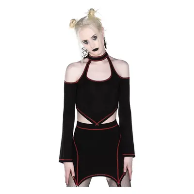 Women's t-shirt with long sleeves (crop top) KILLSTAR - Techno Witch