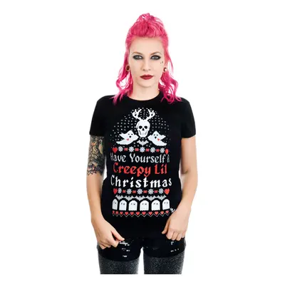 t-shirt gothic and punk women's - HAVE YOURSELF A CREEPY LIL CHRISTMAS BABYDOLL - TOO FAST