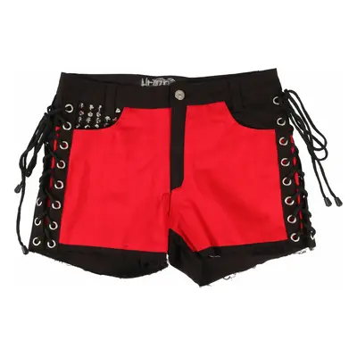 women's shorts HEARTLESS - MICHAELA - BLACK / RED - DAMAGED