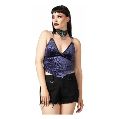 women's tank top (top) KILLSTAR - Alley Cat Halter - Plum