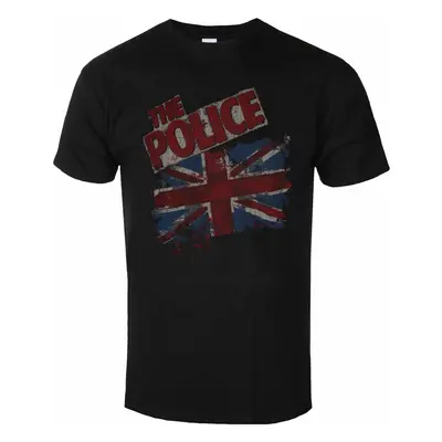 men's t-shirt Police - Vtge Flag - Black - ROCK OFF