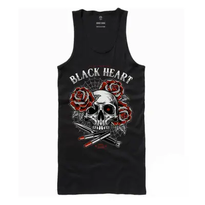 Women's tank top BLACK HEART - LIPSTICK SKULL - BLACK