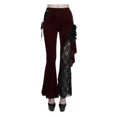 women's trousers DEVIL FASHION - Red Wine Velvet Bell