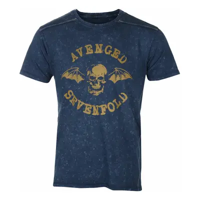 Men's t-shirt Avenged Sevenfold - Logo Snow Wash - NAVY - ROCK OFF