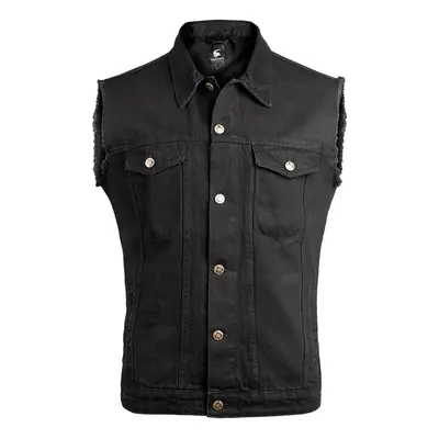 Men's vest CAPRICORN ROCKWEAR - black with frayed arms