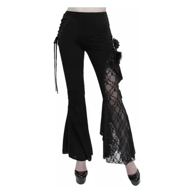 women's trousers DEVIL FASHION - Black Asymmetric Gothic