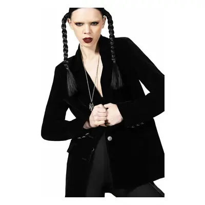 women's coat (suit jacket) KILLSTAR - Astaroth Velvet Boyfriend Blazer - Black