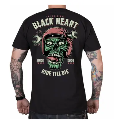 men's t-shirt BLACK HEART - RIDE TILL DIE - BLACK