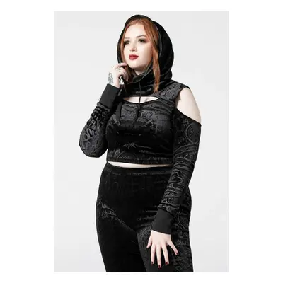 women's t-shirt long sleeve (top) KILLSTAR - Lowkey Velvet - Black