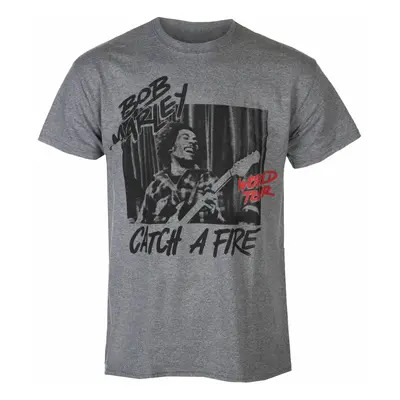 men's T-shirt Bob Marley - Catch A Fire World Tour - grau meliert