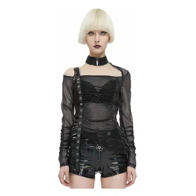 blouse for women DEVIL FASHION - Women's Punk Stand Collar Slash