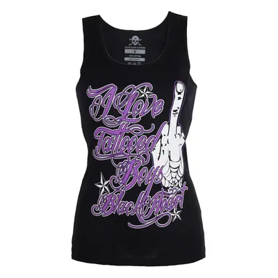 top women BLACK HEART - TATTOED - BLACK