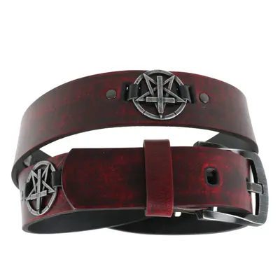 Belt Pentagram Cross - red