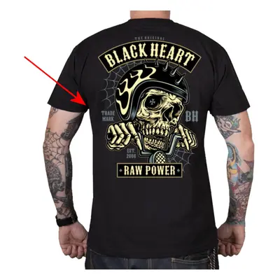 men's T-shirt BLACK HEART - RAW POWER CHOPPER - BLACK - DAMAGED