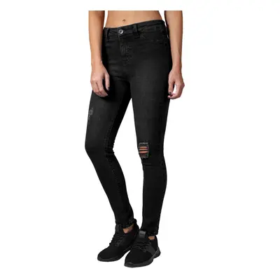 Women's trousers URBAN CLASSICS - High Waist - black washed