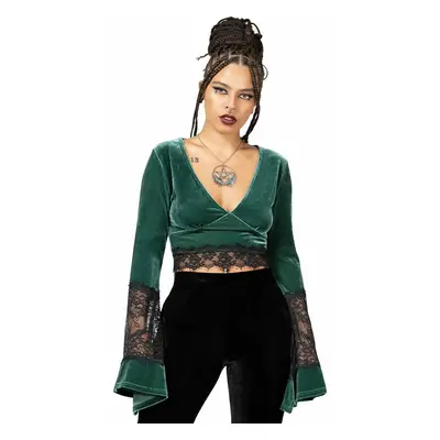 women's t-shirt with long sleeves (top) KILLSTAR - Naomi - Dark Green