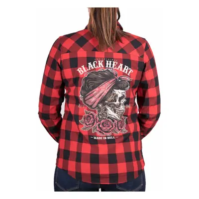 women's shirt BLACK HEART - PIN UP SKULL - RED