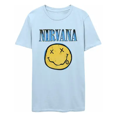 Men's t-shirt Nirvana - Xerox Happy Face - BLUE - ROCK OFF