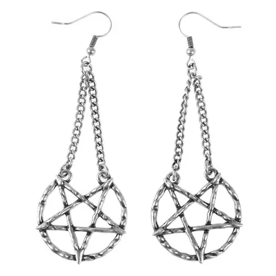 earrings KILLSTAR - Broken Seal Pentagram - Silver