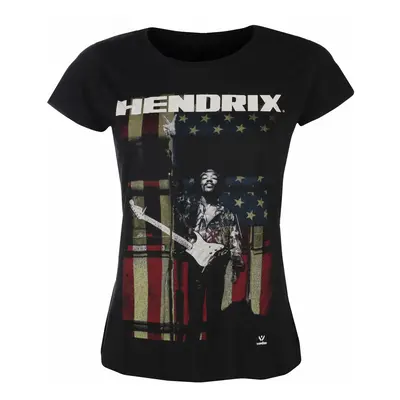 Jimi Hendrix - Peace Flag Scoop - BLACK - ROCK OFF women's T-shirt