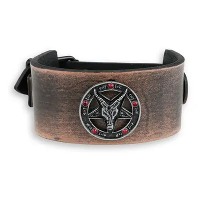 bracelet Baphomet - brown - crystal red