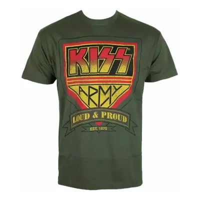 t-shirt metal men's Kiss - ARMY Distressed Logo - HYBRIS