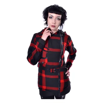 Women's coat POIZEN INDUSTRIES - TILLY - BLACK / RED CHECK