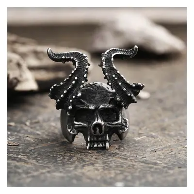 ring Horned Satan Devil Skull