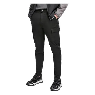 Men's trousers URBAN CLASSICS - Tapered Double Cargo - black