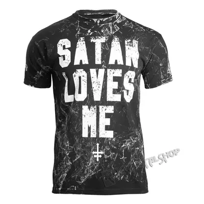 t-shirt hardcore men's - SATAN LOVES ME - AMENOMEN