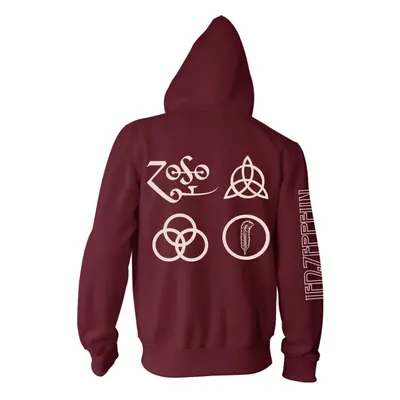 Men's hoodie Led Zeppelin - Symbols Maroon