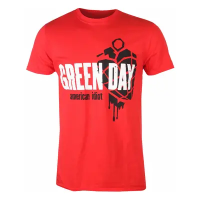 men's t-shirt GREEN DAY - AMERICAN IDIOT HEART GRENADE - RED - PLASTIC HEAD