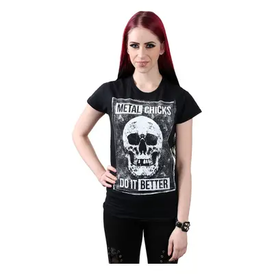 t-shirt hardcore women's - SKULL - METAL CHICKS DO IT BETTER