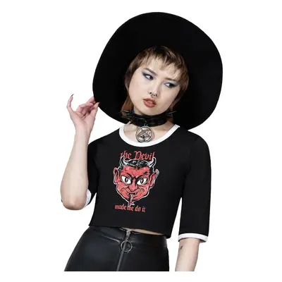 women's t-shirt (top) with 3/4 sleeves KILLSTAR - Temple Hounds Shrunken - Black