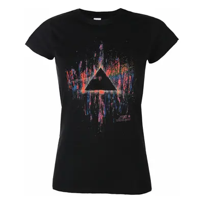 women's t-shirt Pink Floyd - DSOTM Pink Splatter - BLACK - ROCK OFF