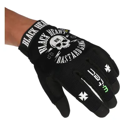 Gloves BLACK HEART - BASTARD SKULL - BLACK