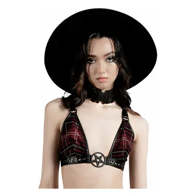 Bra (top) KILLSTAR - Crimson Daze Halter - BLOOD TARTAN