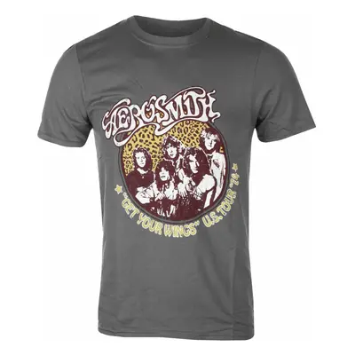 men's t-shirt Aerosmith - Cheetah Print - CHARCOAL - ROCK OFF