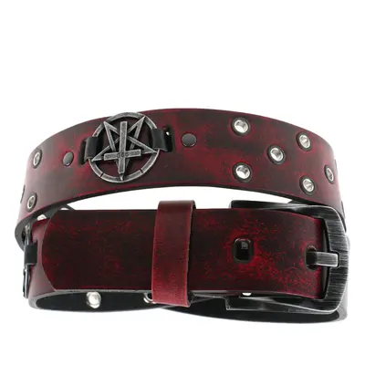 Belt Pentagram Cross - red