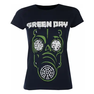 women's t-shirt Green Day - Green Mask - NAVY - ROCK OFF